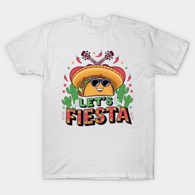 Let's Fiesta Taco Cinco De Mayo Boys Men Kids Mexican Party T-Shirt by HBart